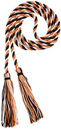 Tassel Depot Graduation Honor Cord - Black/Orange/White - Every School Color Available - Made In Usa by TasselDepot