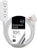 Cordinate 3 Outlet Power Strip Surge Protector Indoor Outdoor Extension Cord 14 Gauge 10 Ft 3 Prong Braided Extension Cords Flat Extension Cord Heavy Duty ETL Listed White 37914 (Pack of 12) by Cordinate
