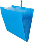 JAM PAPER Slim Expanding File Folder - 5 Pocket Plastic File Folder – Snap Closure - 9 x 11 1/2 - Blue - Sold Individually by JAMPaper