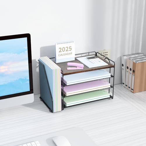 Spacrea 4 Tier Paper Organizer for Desk with File Organizer - Image 7