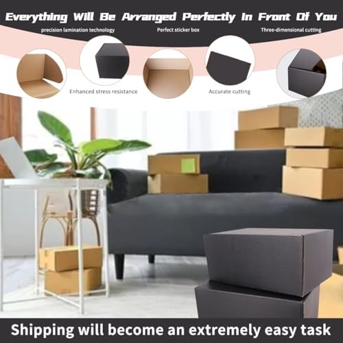 9"x6"x4"Shipping Boxes,10Pcs Black Corrugated Cardboard Boxes. - Image 5