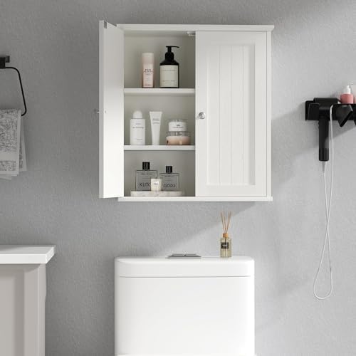 Shintenchi Bathroom Wall Medicine Cabinet, Over The Toilet Storage, White - Image 7