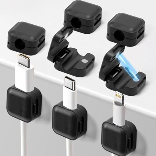 Art3d 8-Pack Black Magnetic Cable Clips, Cord Organizer, Cable Management by Art3d
