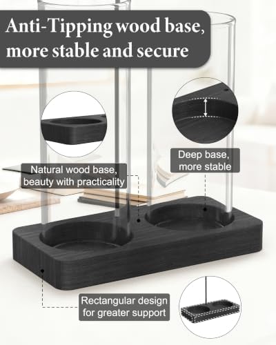 2 in 1 Incense Holder for Sticks with Glass Jars, Upside Down Anti-Ash Incense Stick Burner for Outdoor Patio, Vertical Incense Holder with Storage for Home Decor Spa Meditation and Black - Image 4