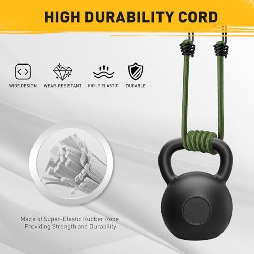 18" Green Bungee Cords with Hooks: 10 Pcs Bungee Cords Heavy Duty Outdoor, Bungie Cord Bundle Assortment with Metal Hook, Bungee Straps for Kayaking, Camping, Garage Storage - Image 5