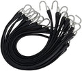 Bungee Strap Cords with Hooks 21”-10PACK Heavy Duty Rubber Tarp Straps with Crimped S Hooks for Securing Truck, Cargo, Tarps in Extreme Weather, 1.5X Max Stretch & 185 LBS Max Load Capacity by VIRTIONZ
