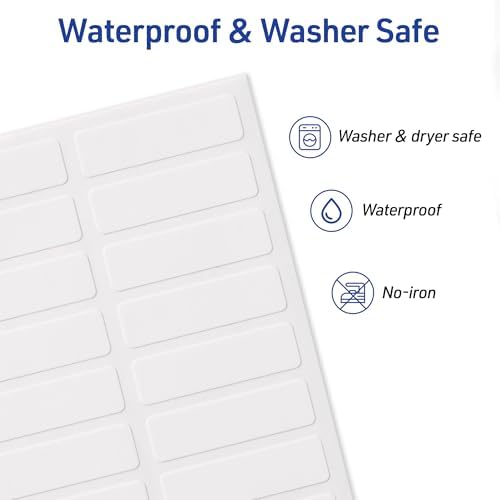 Avery No-Iron Fabric Labels, 1/2" x 1-3/4", Washer and Dryer-Safe Waterproof Labels, Non-Printable, 54 Total (40720) (Pack of 2) - Image 4