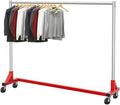 Simple Houseware Industrial Grade Z-Base Garment Rack, 63" W/500Lb, Red by SimpleHouseware