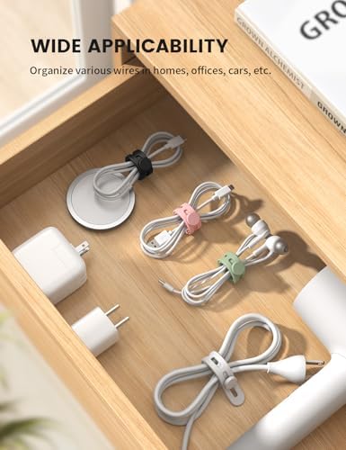 Lamicall 20 Pack Silicone Cable Ties, Reusable Cord Organizer Straps - Image 3
