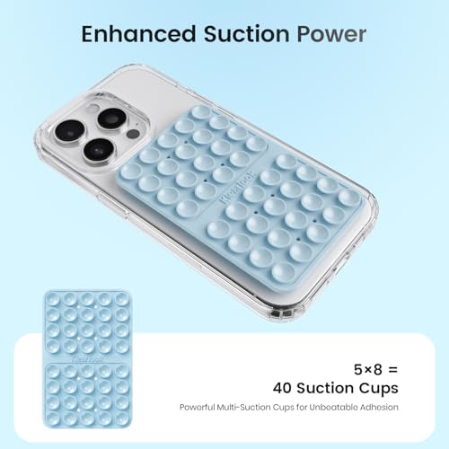 2PCS Silicone Suction Cup Phone Case Mount Double Sided, Hands-Free Phone Accessories Holder for Selfies and Videos, Silicon Sticky Phone Grip for iPhone and Android Light Pink&Light Blue - Image 3