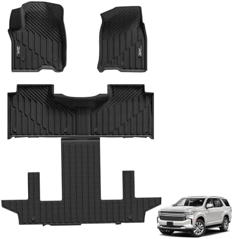3W Floor Mats for Chevy Suburban/Yukon XL/Cadillac Escalade ESV 2021-2026 by 3W