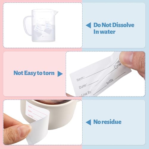 3 Rolls Removable Food Labels, 1500 Date Stickers, 1 x 2 Inch, 3 Colors - Image 3
