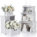 AceOrbit 6 Pcs Decorative Wood Crates with Handle for Display, Vinage White by Unknown