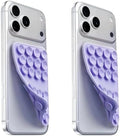 (2 Pack) Upgraded Double Sided Silicone Suction Phone Case Mount, Lavender by Mnyatr