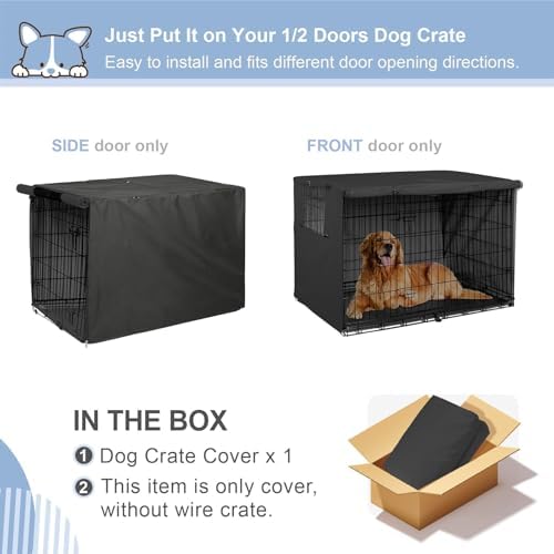Explore Land Dog Crate Cover, 30 inches, Black - Image 2