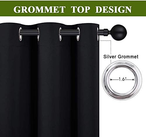 NICETOWN Room Separating Divider, Room Divider Curtains Screen Partition, Function Thermal Blackout Patio Door Curtain Panel, Sliding Door Insulated Curtain, Black, 8.3ft Wide x 8ft Long - Image 2