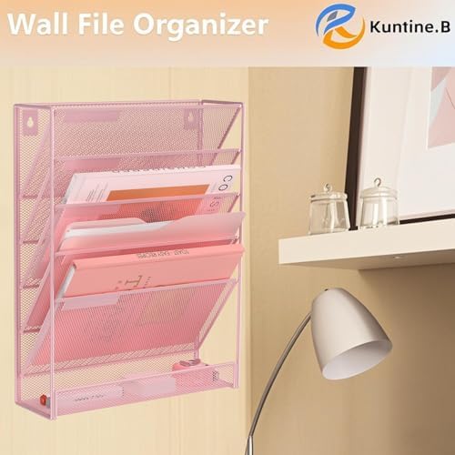 Kuntine.B Wall File Organizer Office Hanging Magazine Holder Wall File Organizer for Office Home - Image 6
