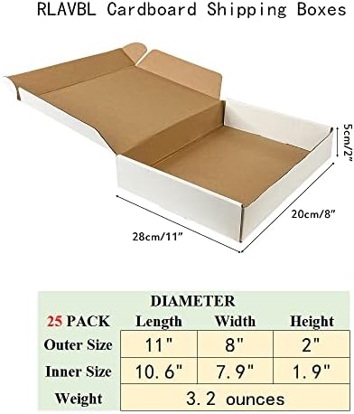 RLAVBL 11x8x2 Inches Shipping Boxes Set of 25, White Small Corrugated Cardboard Box, Mailer Boxes for Packing Small Business - Image 2