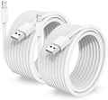 2 Pack Apple MFi Certified Charger Cable 15ft, Lightning to USB Cable Cord 15 Foot, 2.4A Fast Charging,Apple Phone Long Chargers for iPhone 13/12/11/11Pro/11Max/ X/XS/XR/XS Max/8/7/6 White by TUMABER