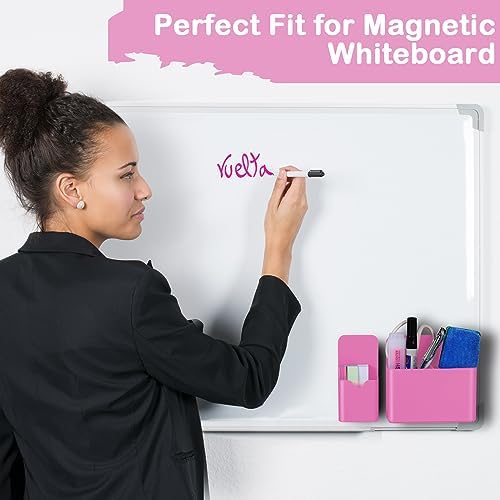 KITANIS Magnetic Pen Holder,2 Pack Magnetic Dry Erase Marker Holder with Generous Compartments,Strong Magnet Storage Marker Pen Pencil Organizer for Refrigerator,Whiteboard,Locker Accessories - Image 5