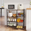 HapiRm Rolling Kitchen Microwave Cart - 4 Tier Microwave Table Stand with Pull-Out Baskets, Coffee Bar Baker's Rack with Wheels Rolling Storage Cart Organizer Shelf for Living Room Office, Balcony by HapiRm