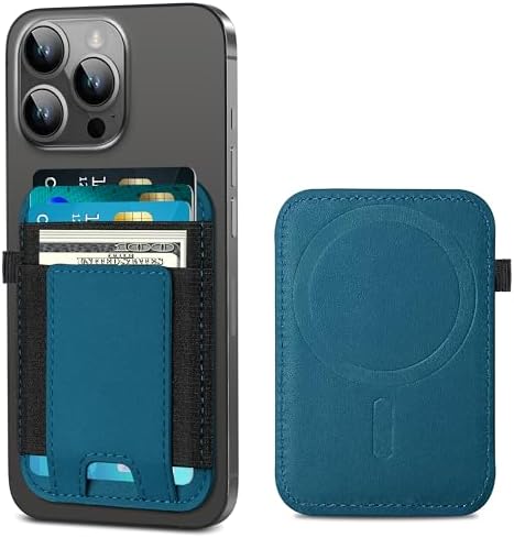 ExtreLife for Magsafe Wallet, Strongest Magnetic Wallet for iPhone 17/16/15/14/13/12 Series, for Magsafe Card Holder with 2 Card Slots, RFID Blocking, Slim, Vegan Leather, Hold 7 Cards, Blue by ExtreLife