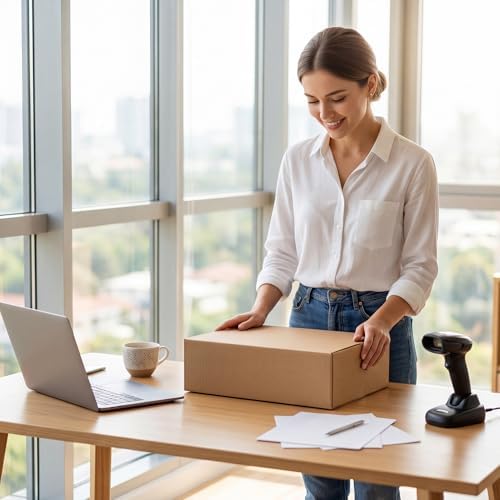 Hoikwo 12x12x4 Large Thin Brown Shipping Boxes Set of 15 - Image 5