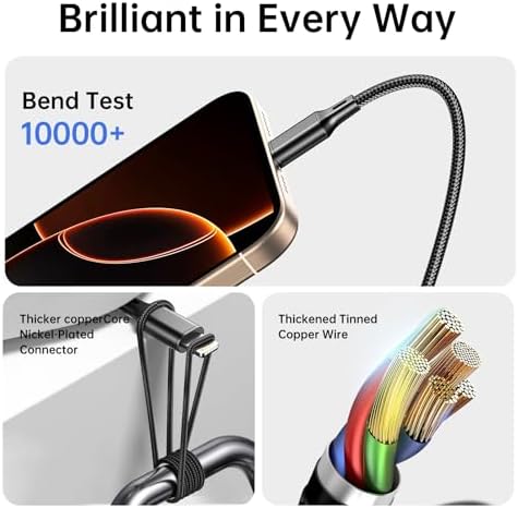 Travel Essentials Multi USB Charging Cable 3A, (2Pack 6.6FT) Charging Cable - Image 4