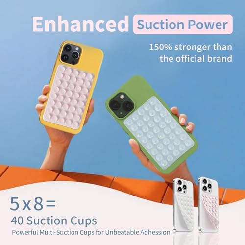 (6 Pack) Silicone Suction Cup Phone Case Mount Double Sided, Combination D - Image 2