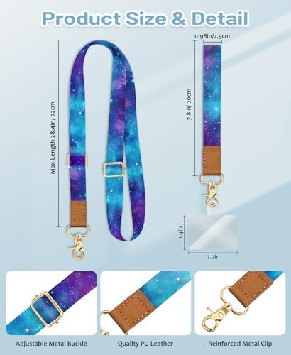 Yonlevres Phone Lanyard Crossbody Strap Wrist Neck Adjustable Women Starry - Image 6