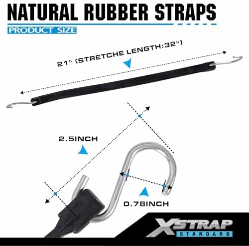 XSTRAP STANDARD 21" 100% EPDM Bungee Cords 20PK Natural Rubber Tarp Straps - Image 3