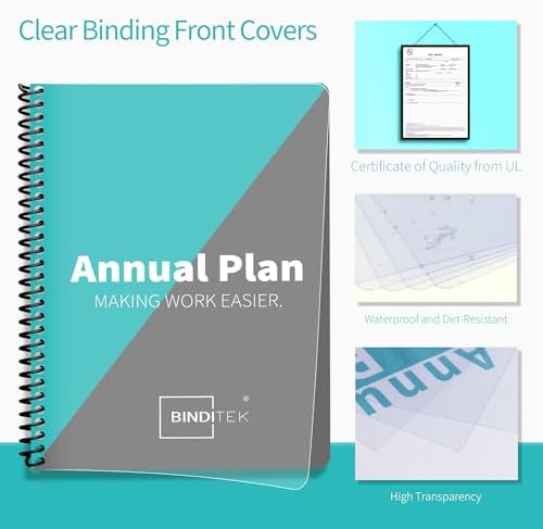 Binditek 20 Mil Binding Covers, 8.5x11 Inches, Semi-Transparent, 100 Pack - Image 4