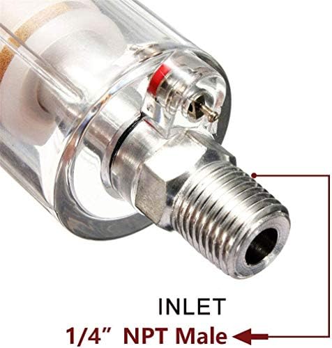 Joywayus 2PCS Water Oil Separator,1/4" NPT Inlet and Outlet Filter,Spray Gun Air Compressor Tools - Image 3