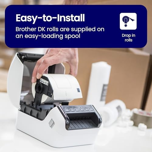 Brother Genuine DK-124712PK Die-Cut Large Shipping Labels, 4.07 in x 6.4 in (103 mm x 164 mm), White Paper Labels, 180 per Roll, 12 Rolls per Box, for use with Select Brother QL Label Printers - Image 5