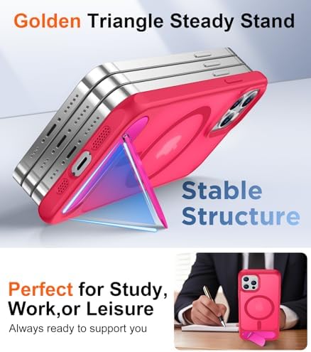Temdan Magnetic Compatible with iPhone 12 Pro Max Case, [Built-in Invisible Kickstand][Compatible with MagSafe][Military Grade Shockproof] Slim Translucent Matte Phone Case for iPhone 12 Pro Max 6.7" - Image 3
