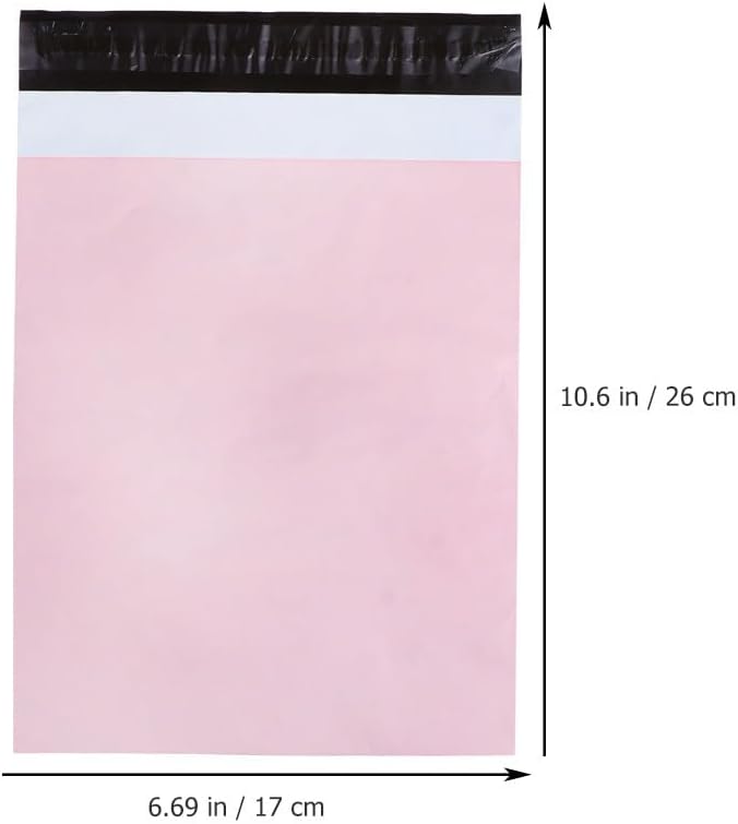 50 Pack Pink Poly Mailers, 10. 2x6. 7 Inches Plastic Self-adhesive Shipping Bags - Image 2