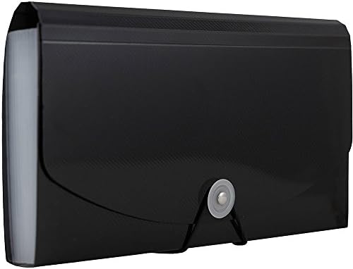 JAM PAPER Accordion Folders - 13 Pocket Plastic Expanding File - Check Size - 5 x 10 1/2 - Black - 2/Pack - Image 2