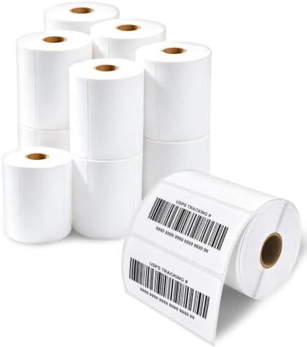 ESSENTIAL 4" x 2" Direct Thermal Labels, 1" Core (9000 Labels, 12 Rolls) by ESSENTIAL