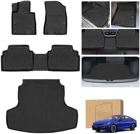 PELEUS Floor Mats and Trunk Mat Compatible with 2021-2026 Kia K5 FWD and 2020-2026 Hyundai Sonata & Hybrid, No-Deformation TPE All Weather Car Liners, Full Set 1st 2nd Row Front Rear Cargo Liner by Unknown
