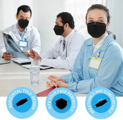 kn95 Face Masks 20 Pack, Breathable Comfortable and Disposable KN95 Mask, Black - Image 5
