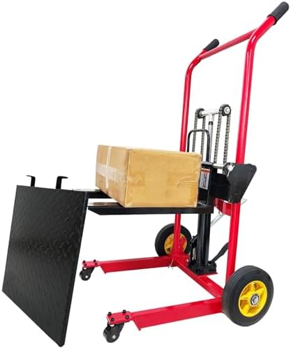 Hydraulic Material Lift Winch Stacker,440 Lbs Pallet Truck Dolly with Swivel Casters,Lift Table, Compact & Portable Hydraulic Winch for Construction,Warehousing,and DIY Projects by Unknown