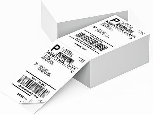 Phomemo Genuine 4X6 Thermal Shipping Label 1000 Labels per Stack - 4x6 FanFold Thermal Labels Compatible with Phomemo Shipping Label Printer, Strong Adhesive Shipping Labels, Commercial Grade by Phomemo