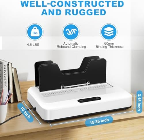 Thermal Binding Machine, 500 Sheets Capacity, No Preheat Time, Digital Touch Panel with Air Cooling, Electric Binder for A4/A5/Letter Size Business Documents, Office and Home Projects - Image 6