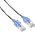 Monoprice SlimRun Cat6A Ethernet Patch Cable - Snagless RJ45 UTP Pure Bare Copper Wire 10G 30AWG 25ft Gray. 10-Pack by Monoprice