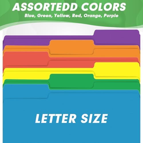 File Folder, HERKKA 30 Pack 1/3 Cut Tab File Folders, Colored File Folders Designed for Office and Classroom Use, Letter Size, Assorted 6 Colors - Image 5
