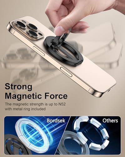 MagSafe Phone Grip Holder Dual-Sided Magnetic Finger Ring with Kickstand - Image 2