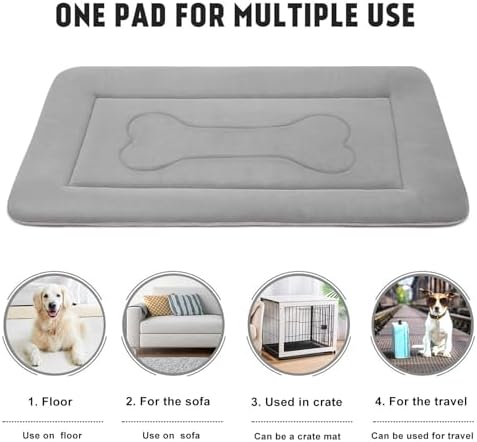 Extra Large Dog Bed Soft Dog Crate Pad Mat 48 in Non-Slip Bottom Washable Dog Sleeping Mattress Pet Beds Cat Beds Kennel Pads - Image 4