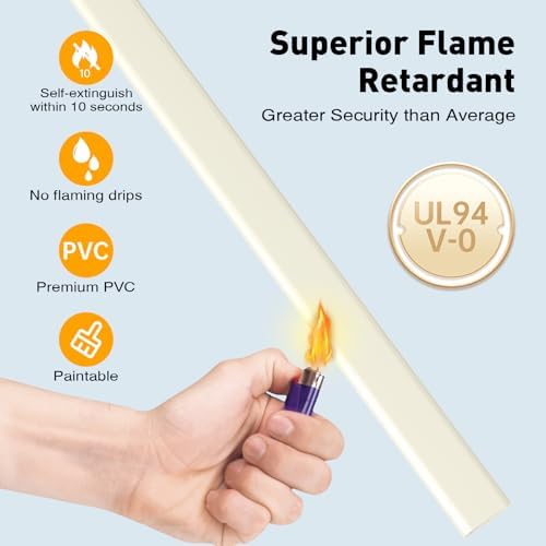 Delamu Cord Hider, 142in Cable Hider, Cord Covers for 2-3 Wires on Wall, Wire Covers for Cords, Wire Hiders for TV on Wall, Easier Setup Cable Cover Cable Management, W0.94 H0.47in, Beige - Image 6