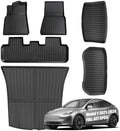 All Weather Floor Mats Compatible with Tesla Model Y 2021-2024 5-Seater,Custom Fit TPE Waterproof Odorless Car Mats Full Set Interior Accessories (6PCS) by AbvesiAutomotiveParts