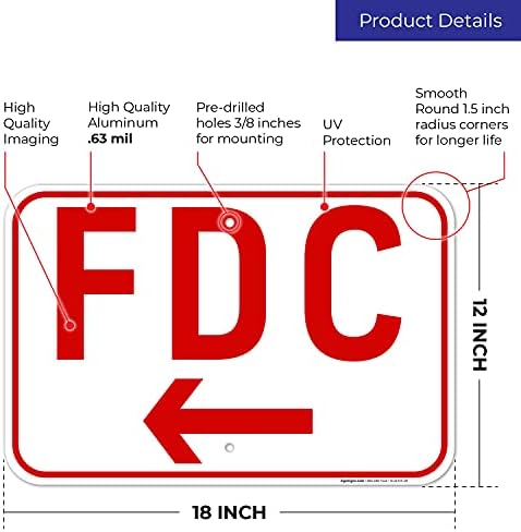 FDC Left Arrow Sign, - Image 3